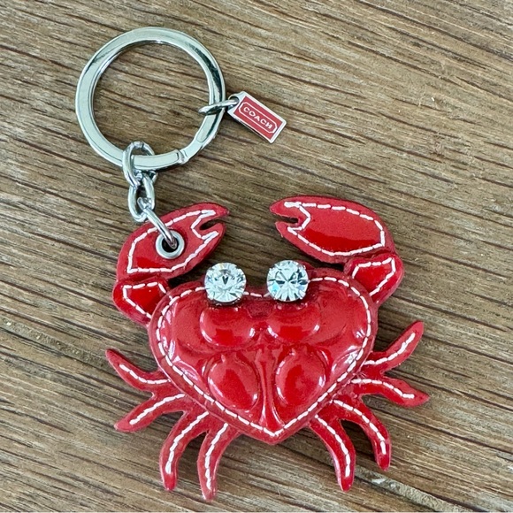 Coach Accessories - Coach Vintage Red Patent Leather Crab Key Fob